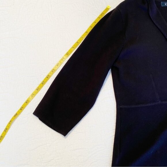 Kasper Button Front 3/4 Sleeve Black Cardigan -Large - Picture 10 of 12